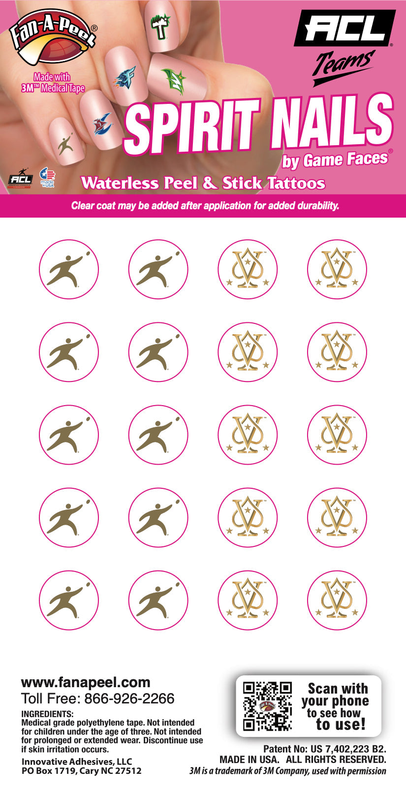 Vegas-High-Rollers - Waterless Peel & Stick Fingernail Tattoos - 20 Pack